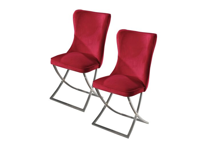 Trendy eetkamerstoelen set van 2 ROOD