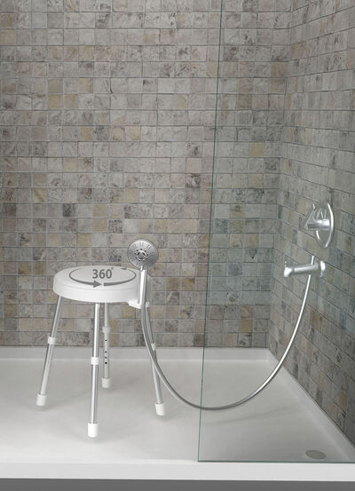 In hoogte verstelbare douchekruk 