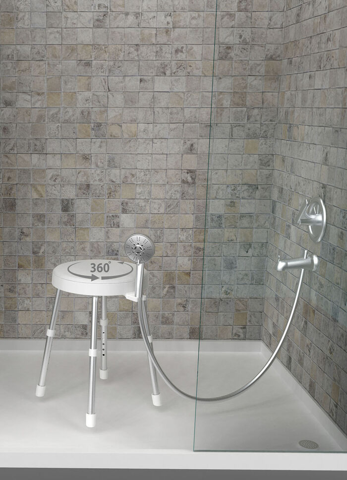 In hoogte verstelbare douchekruk 