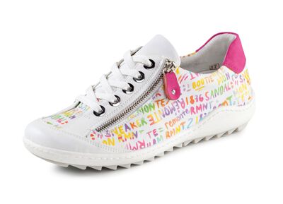 Remonte sneakers gemaakt van gecoat leer met stoere print 