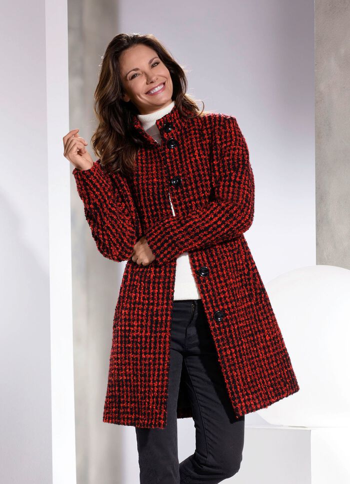 Korte mantel met knoopsluiting 