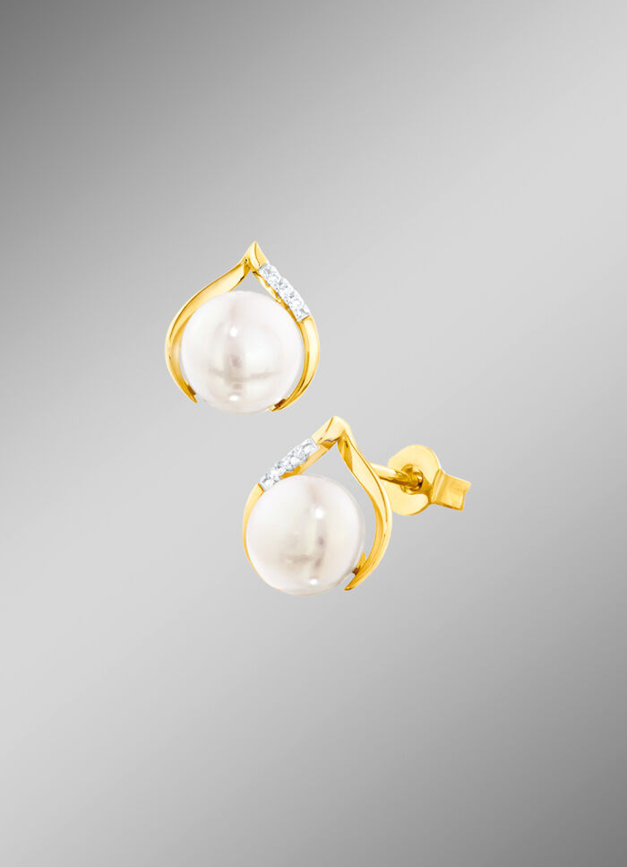 Oorknopjes met gekweekte Bouton-zoetwaterparels 