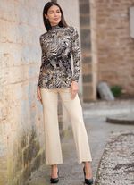 Overhemd met gesmokte opstaande kraag 