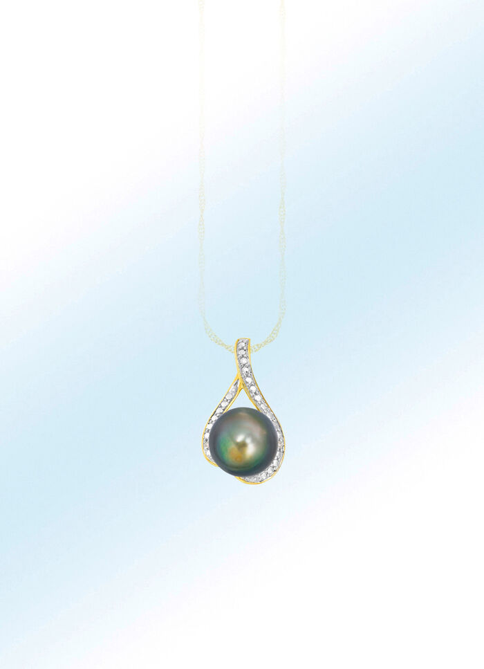 Kettinghanger met Tahiti-cultivéparel en diamanten 
