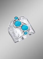 Interessante damesring met turquoise 