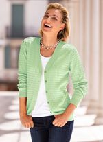 Vest met kabelpatroon LINDE GROEN