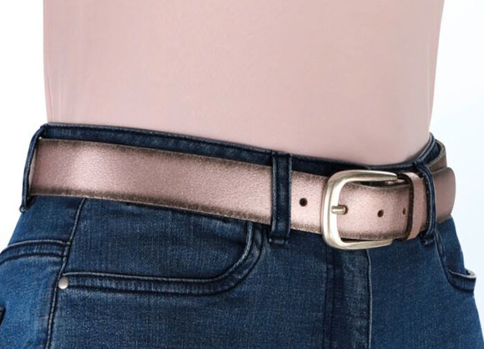 Modieuze leren riem OUDROZE