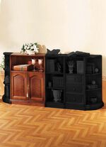 Gedeeltelijk massieve meubelserie met echt houtfineer 