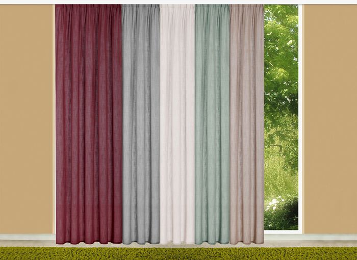 Semi-transparant gordijn in linnenlook GRIJS