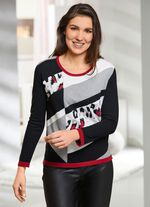 Trui van 100% katoen ZWART-ROOD-MULTICOLOR