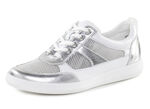 ELENA EDEN sneakers van nappaleer en luchtig textiel in mesh-look WEISS-SILBER