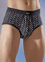 Set van vier slips van fijne jersey met all-over dessin 