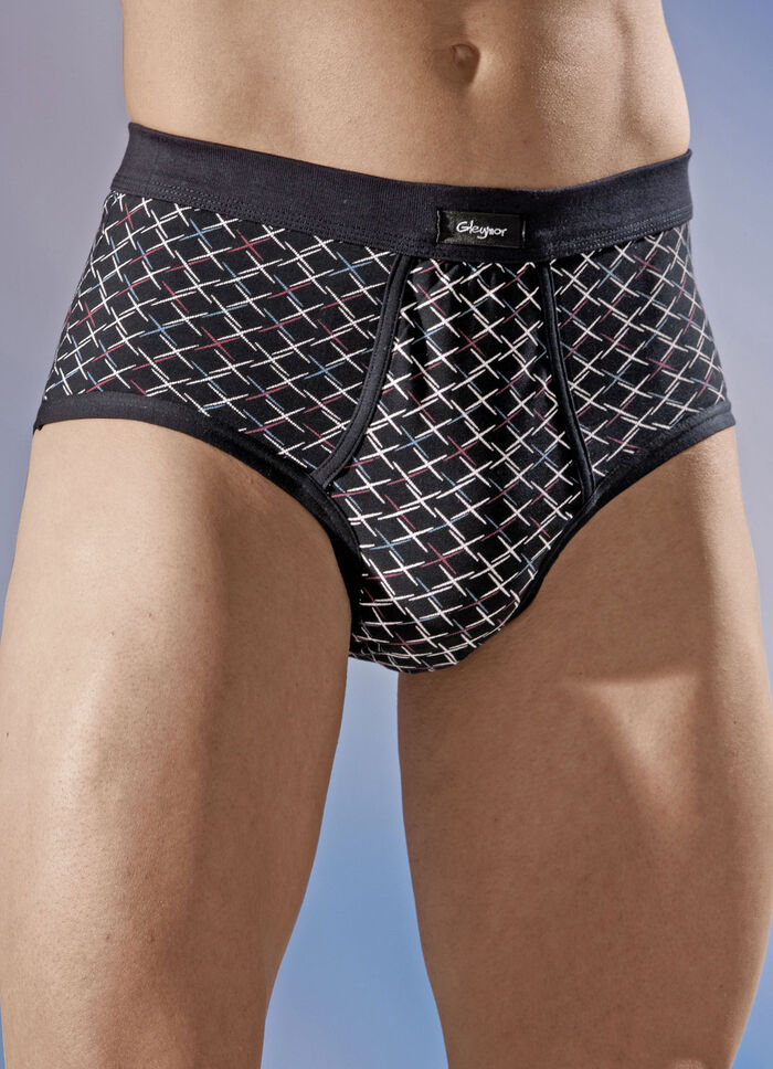 Set van vier slips van fijne jersey met all-over dessin 