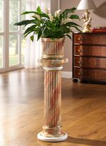 Handgemaakte en handbeschilderde zuil met plantenbak MARMEREN LOOK