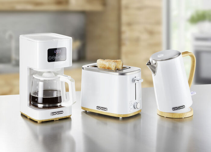 BOB HOME ontbijtserie met elegant houten decor WIT