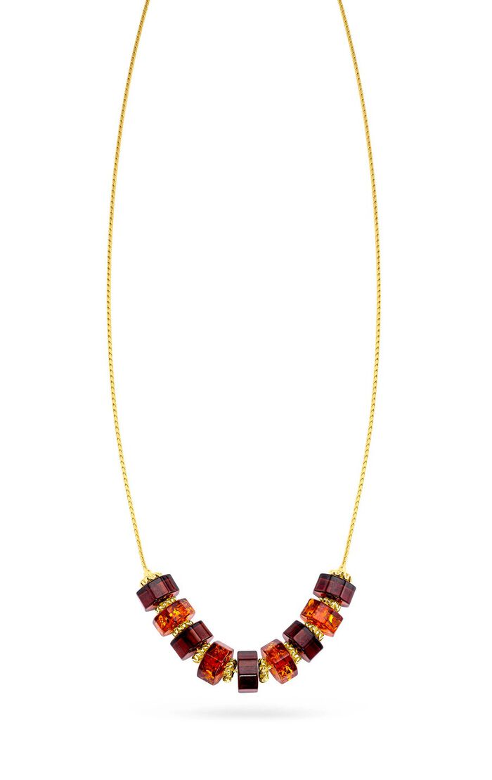 Charmante ketting met echte barnsteen 