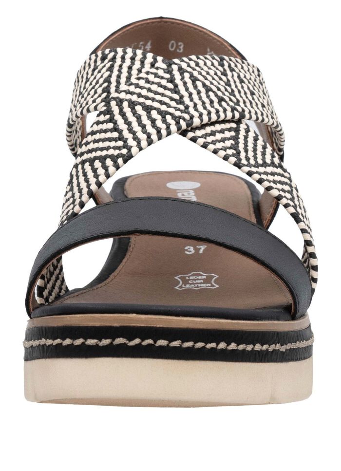 Remonte sandalen met gevlochten details ZWART-CRÈME