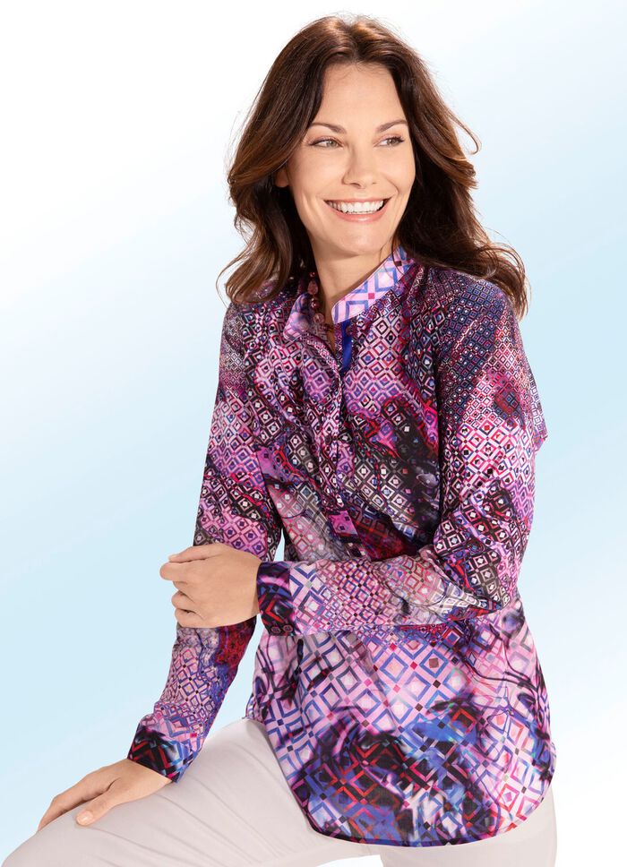 Transparante tuniek met inkjetprint 