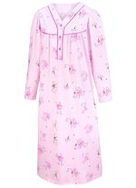 Twee-pack nachtjaponnen, lange mouwen met knoopsluiting 