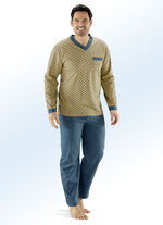 Pyjama met V-hals en opgezet borstzakje 