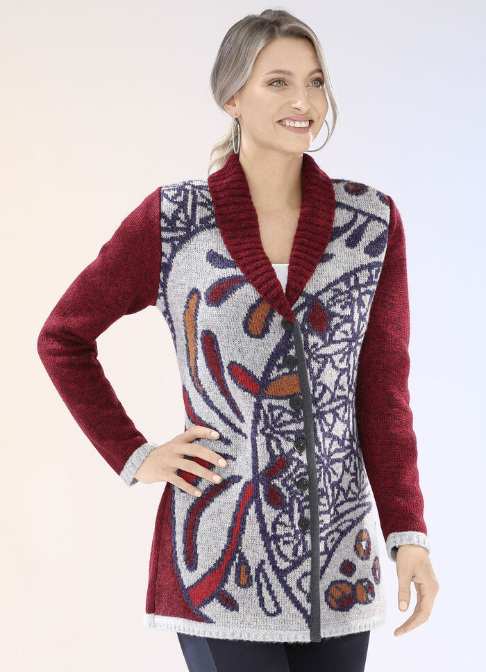 Vest met geplaatst jacquarddessin 