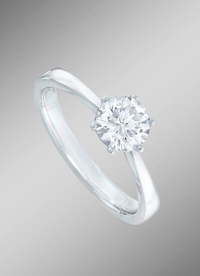 Fantastische solitair-damesring met briljant 