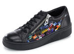 Gemini veterschoenen met moderne print ZWART
