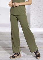 Superzachte broek in een comfortabele wijdte OLIJF