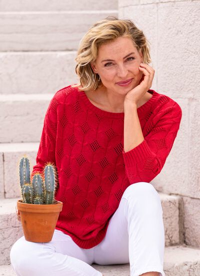 Trui met diamantmotief 