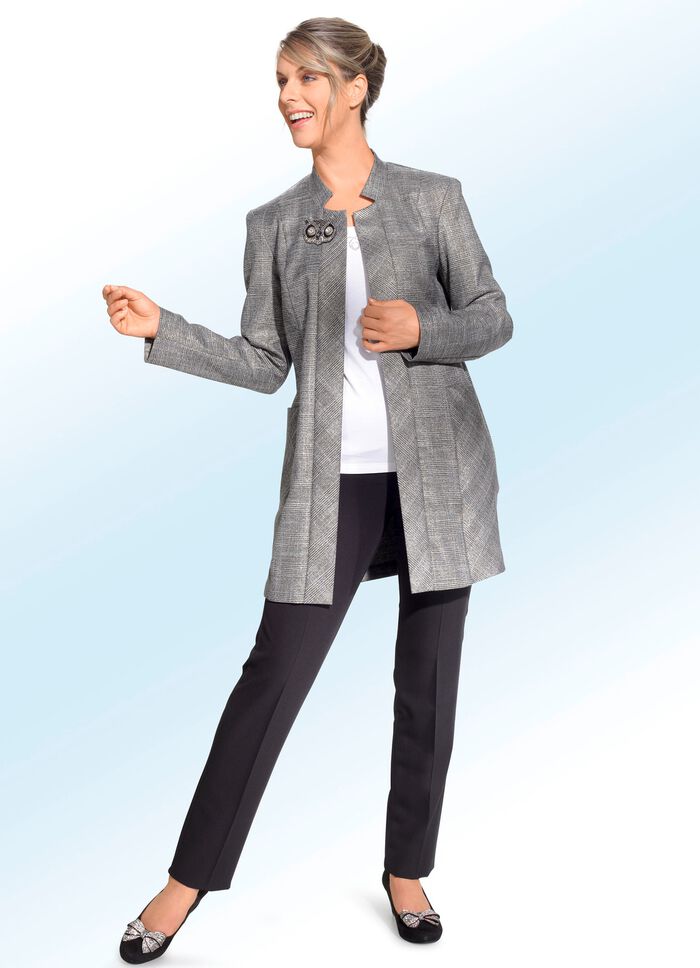 Lange blazer met glencheck-design 