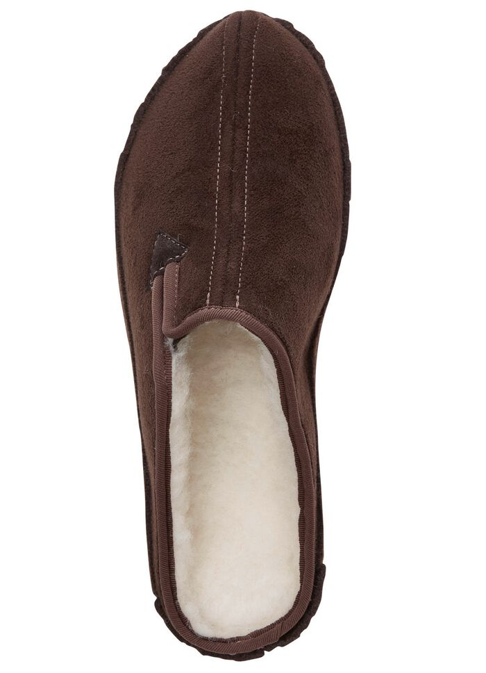 Gevoerde herenslippers, met scheerwol 