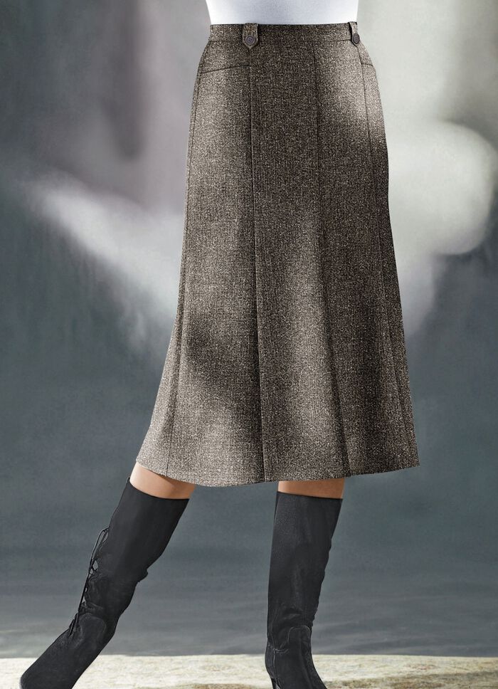 Rok met panelen van tweed met boucle-effectgaren 