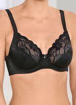 Sassa beugelbh met elastische kant ZWART