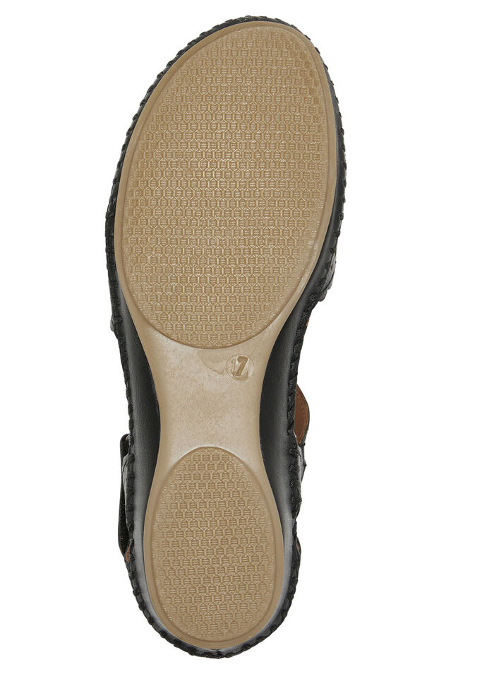 ELENA EDEN, zomerse damessandalen, breedte G, gemaakt van leer ZWART