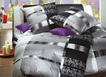 Zeer modieuze beddengoedset in onderhoudsvriendelijke kwaliteiten ZILVER