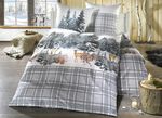 Flanel beddengoedset van 100% katoen GRIJS