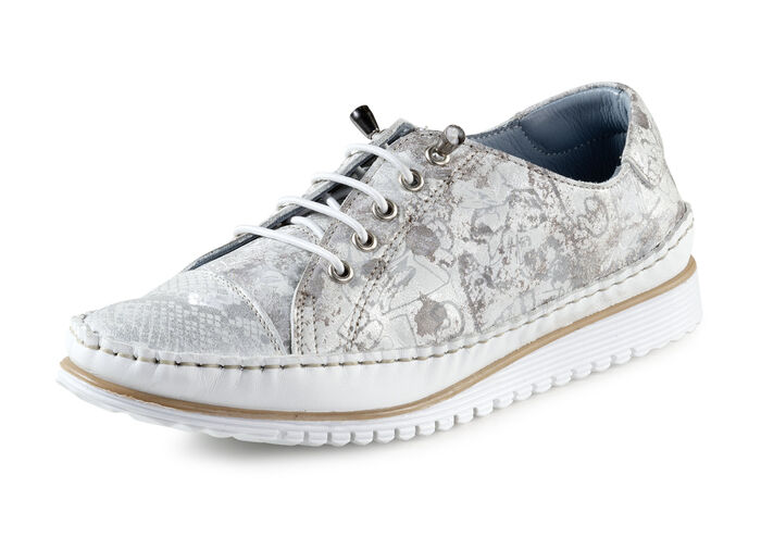 Andrea Conti mocassinpantoffels met metallic glans ZILVERGRIJS