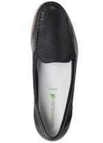 Waldl&auml;ufer pantoffels van fijn, generfd hertennappaleer ZWART