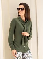 Blouse met strikband 