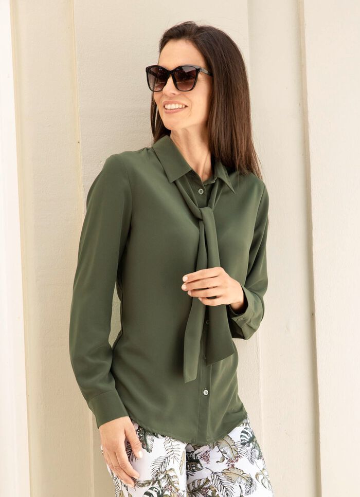 Blouse met strikband 