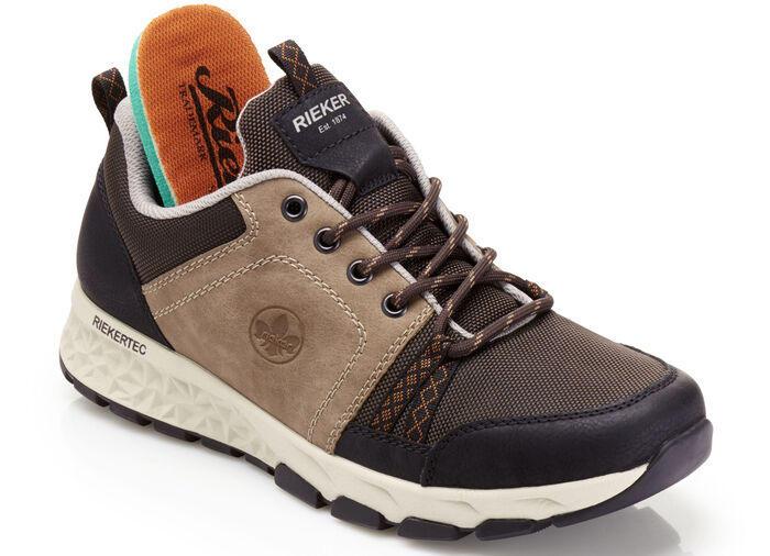 Rieker sneakers met vetersluiting BEIGE-BRUIN-ZWART