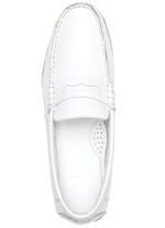 Mocassinpantoffels met leren binnenzool WIT