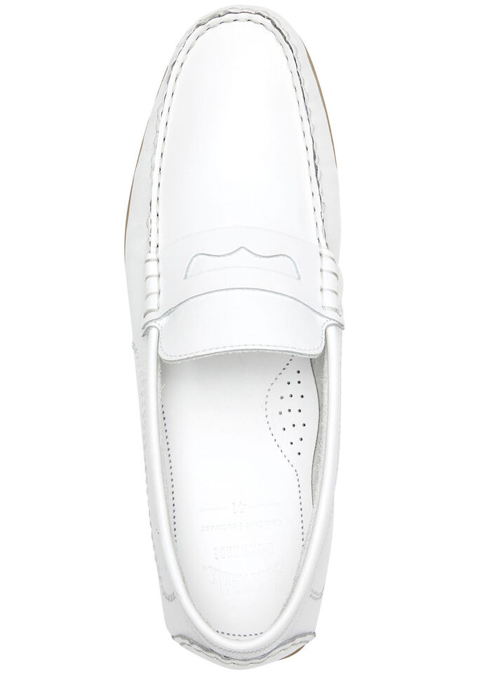 Mocassinpantoffels met leren binnenzool WIT