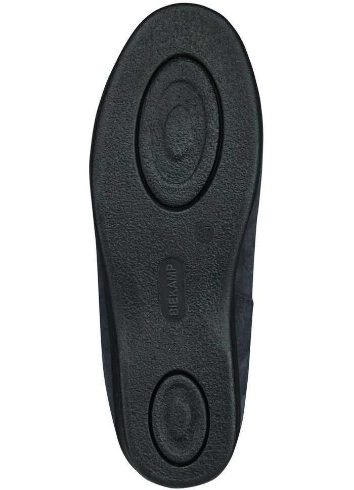 ELENA EDEN pantoffels met voering van echte schapenvacht MARINE-LICHTGRIJS