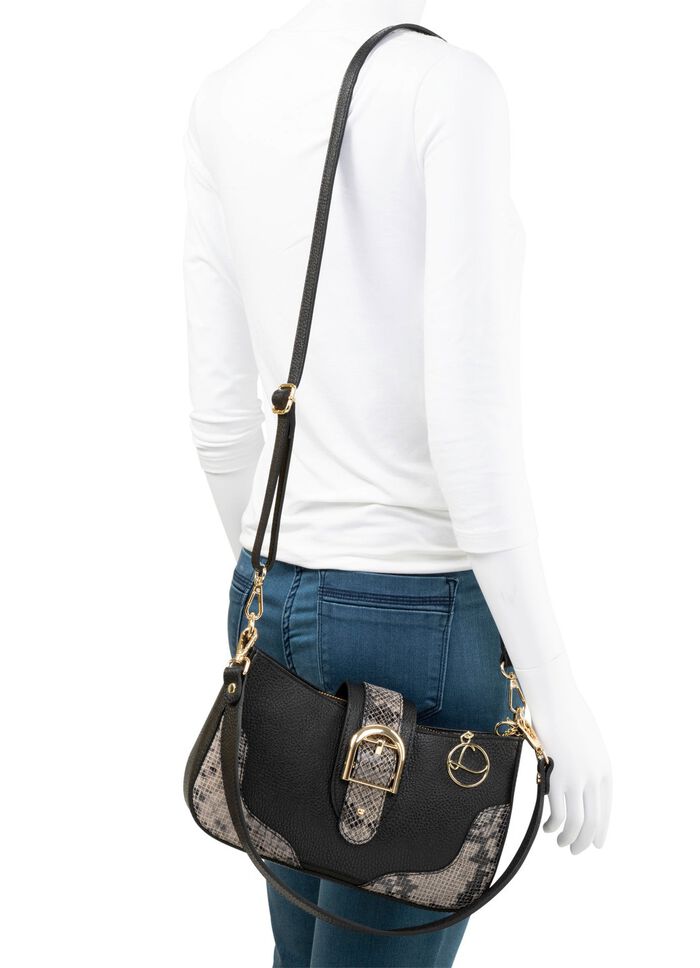 Laurina, tas, dames, met afneembare, verstelbare schouderband ZWART-GRIJS