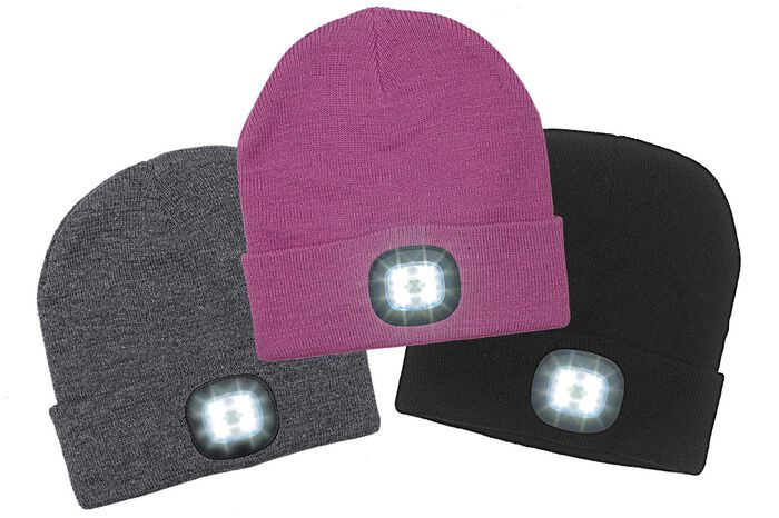 Modieuze hoed met ge&iuml;ntegreerde, afneembare LED-lamp 