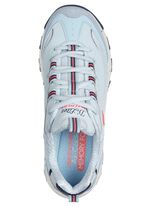 SKECHERS sneakers met veters en su&egrave;de afwerking BLAUW-ROZE