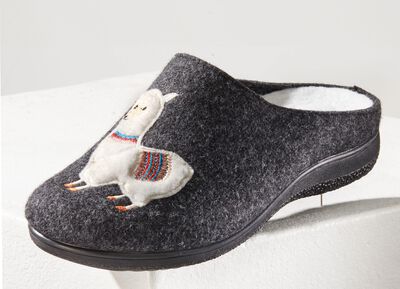 Knuffelige warme pantoffels met lama-applicatie 