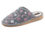 Laurina, lichte damespantoffels met kleurrijk bloemenborduurwerk 
