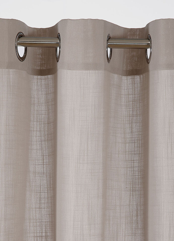 Semi-transparant gordijn in linnenlook TAUPE